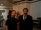 Chase and Sam Raimi - Director of quotSpider Man 1 2 amp 3quot he is in production for Spider Man 4 in the Lobby of quotOrphanquot Movie Premiere